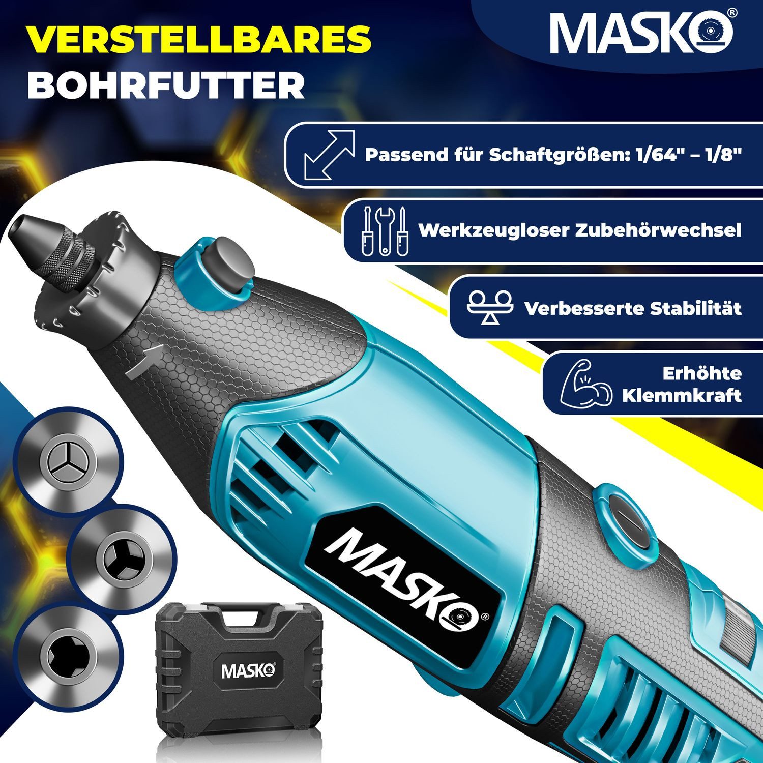 MASKO Elektro-Multifunktionswerkzeug, Schnellspann-Bohrfutter Transportkoff günstig online kaufen
