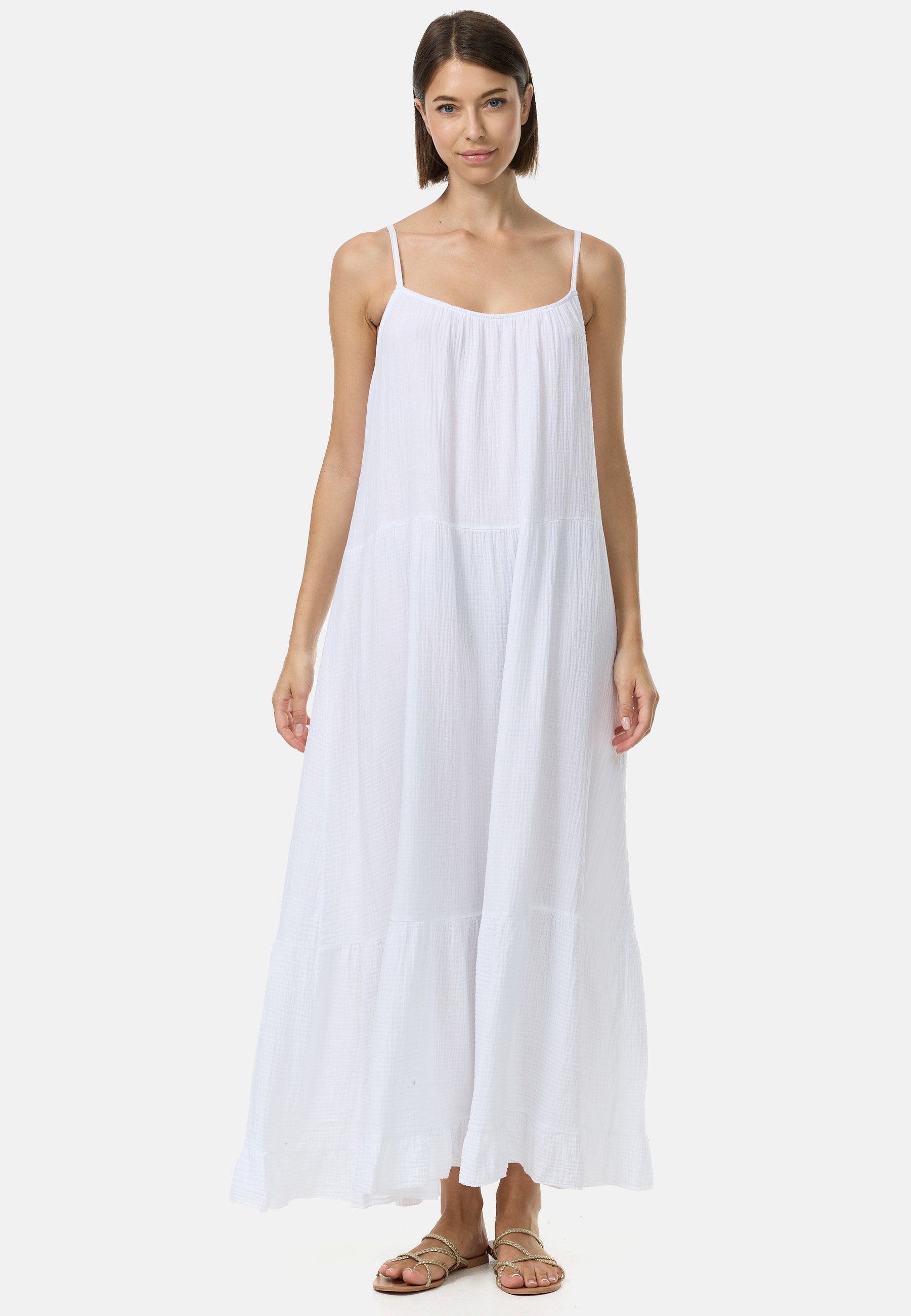 Rayshyne Maxikleid PM48 (Romantisches Maxikleid aus Musselin mit Spaghettit günstig online kaufen