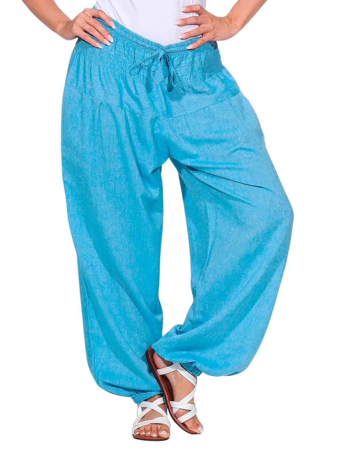 KUNST UND MAGIE Haremshose Kunst&Magie Damen Pluder-/Haremshose Sommerhose Hippie Wellness Yoga