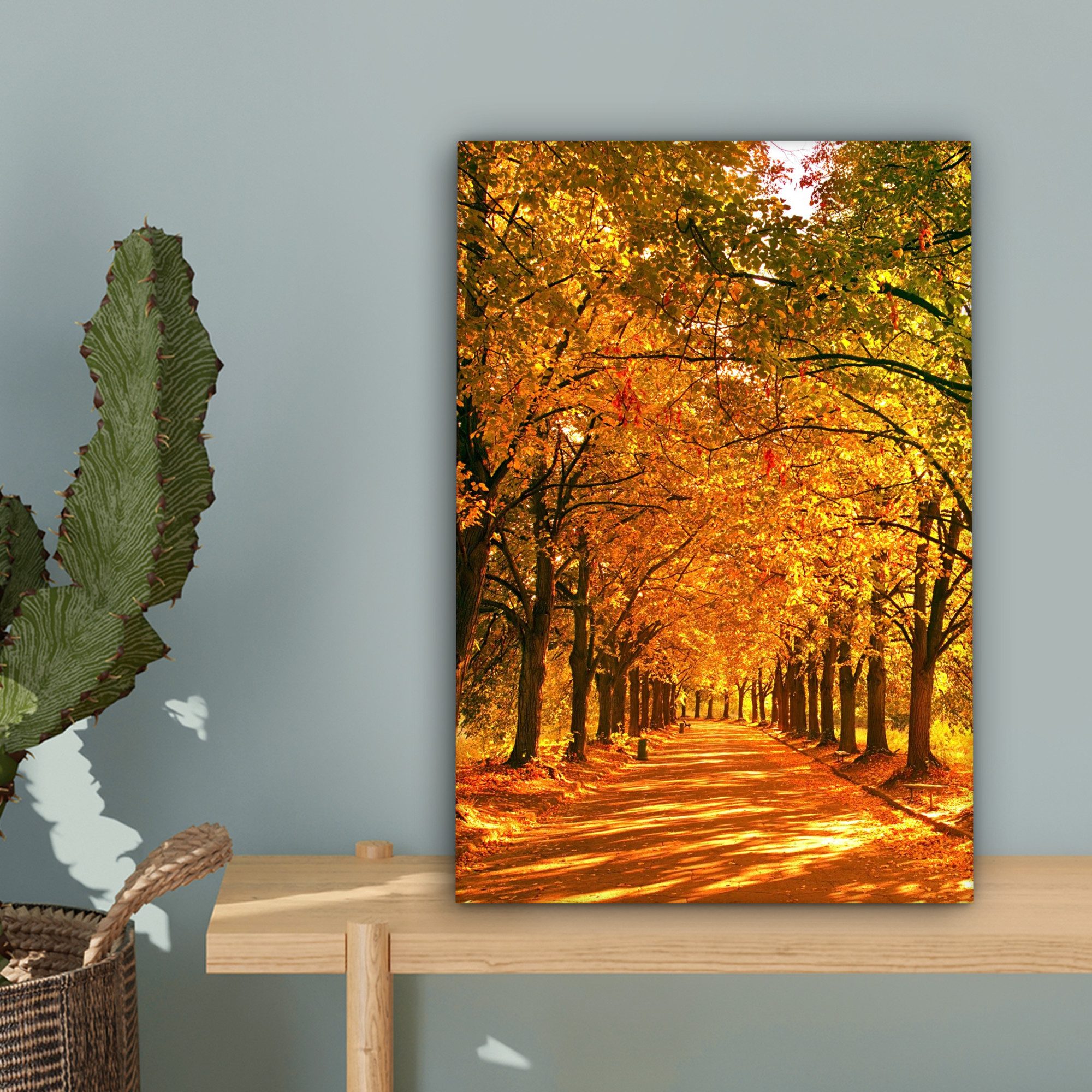 OneMillionCanvasses® Leinwandbild Wald - Herbst - Jahreszeiten - Ländlich, Fotodruck (1 St), Wandbild, Deko Schlafzimmer Wohnzimmer Flur 20x20 cm – Bild 3 von 5