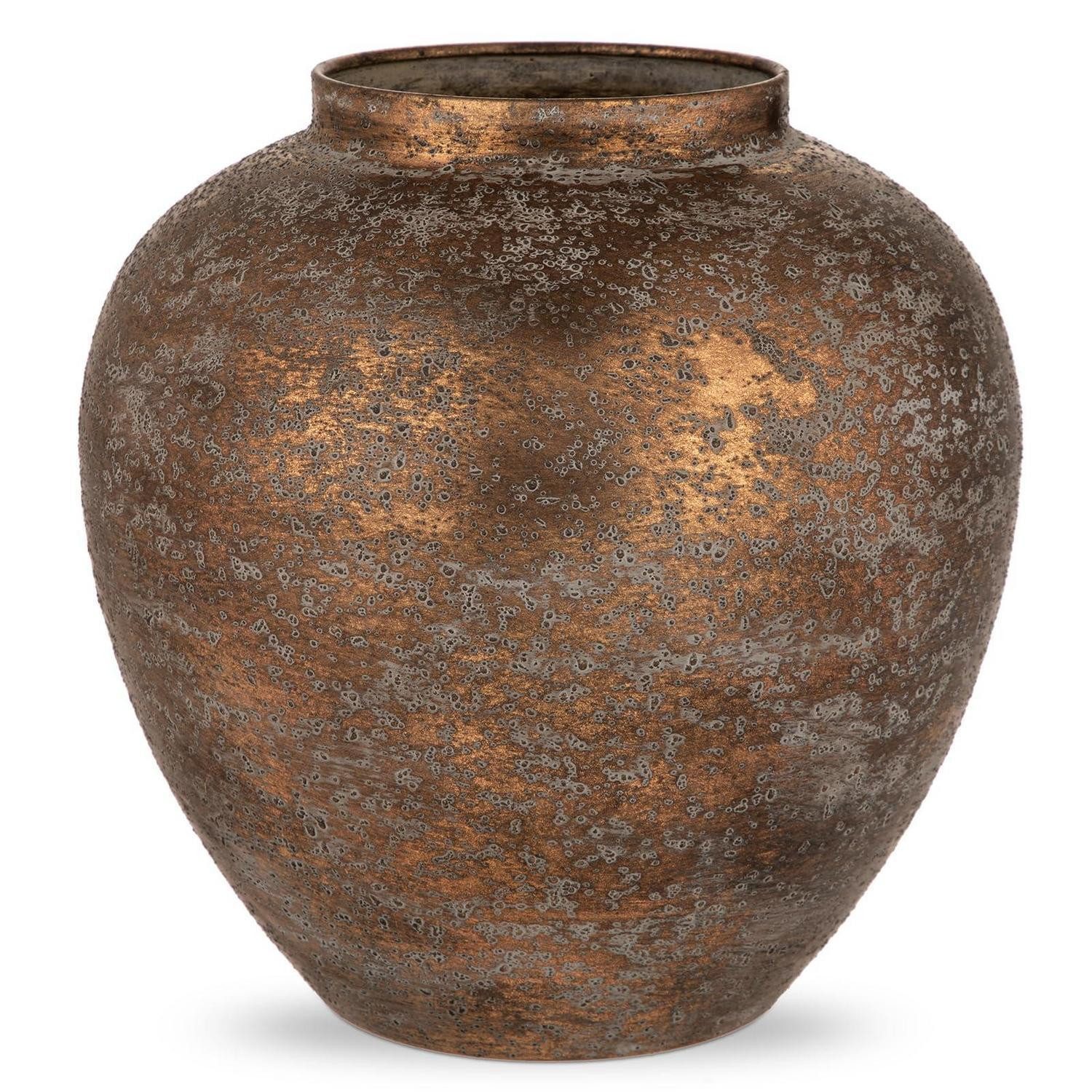 LuxusKollektion Dekovase Metallvase 29cm Vintage Industrial Stil Kupfer (1 St)