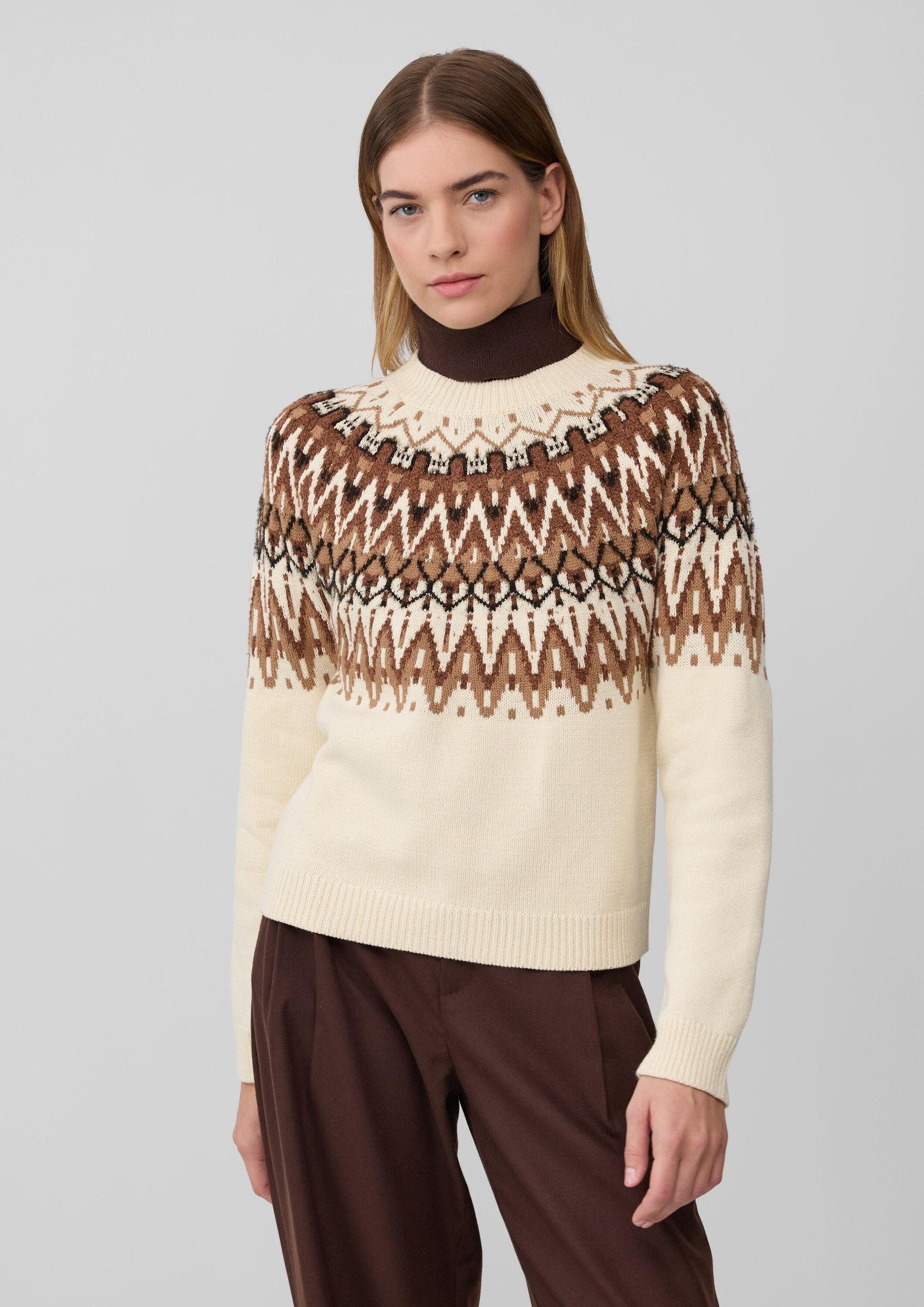 s.Oliver Longpullover Strickpullover Strickpullover mit Jacquard-Muster günstig online kaufen