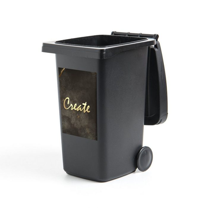 MuchoWow Wandsticker Zitat - Kreativ - Gold - Schwarz (1 St) Mülleimer-aufkleber Mülltonne Sticker Container Abfalbehälter