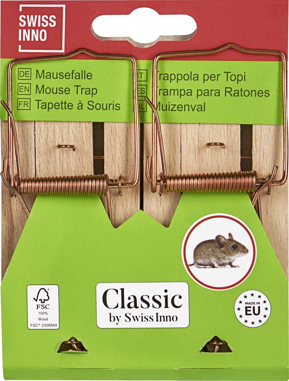 Swissinno Holz-Mausefalle Swissinno zertifiziert Insektenvernichtungsmittel FSC Classic