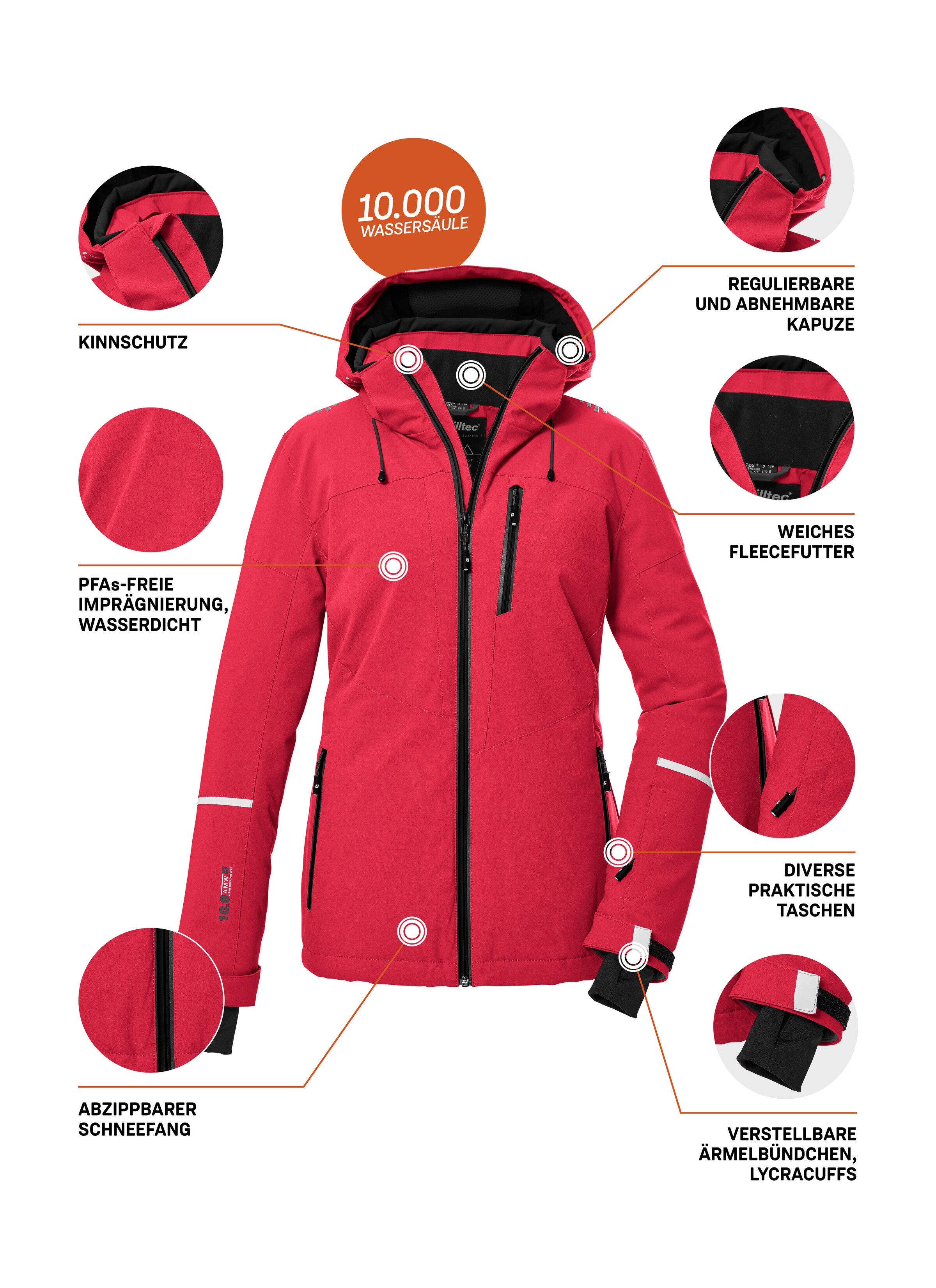 Killtec Skijacke KSW 81 WMN SKI JCKT Wasserdichte, atmungsaktive Winterjacke mit abnehmbarer Kapuze