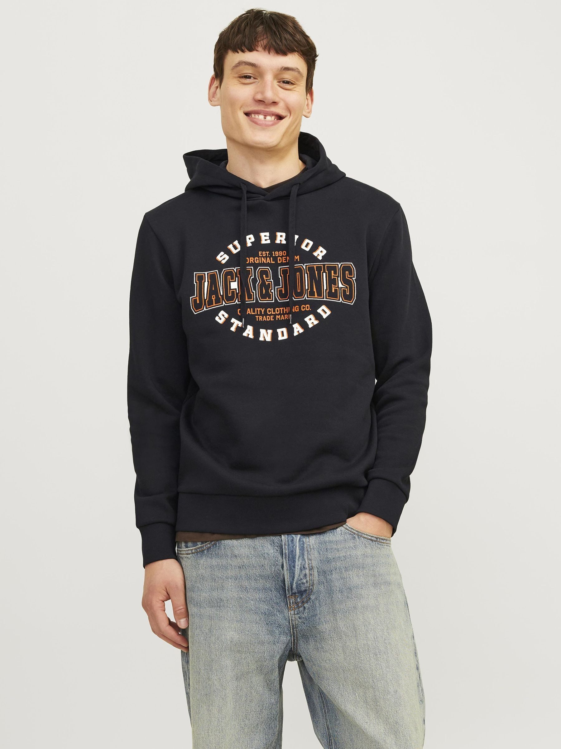 Jack & Jones Kapuzensweatshirt JJELOGO SWEAT HOOD 2 COL 24/25 NOOS mit Logo günstig online kaufen