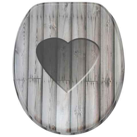 Sanilo WC-Sitz Wooden Heart, mit Absenkautomatik