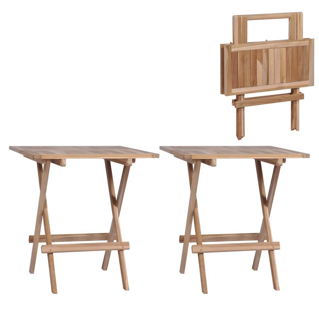 furnicato Gartentisch Klappbare Bistrotische 2 Stk. 60x60x65 cm Teak Massiv