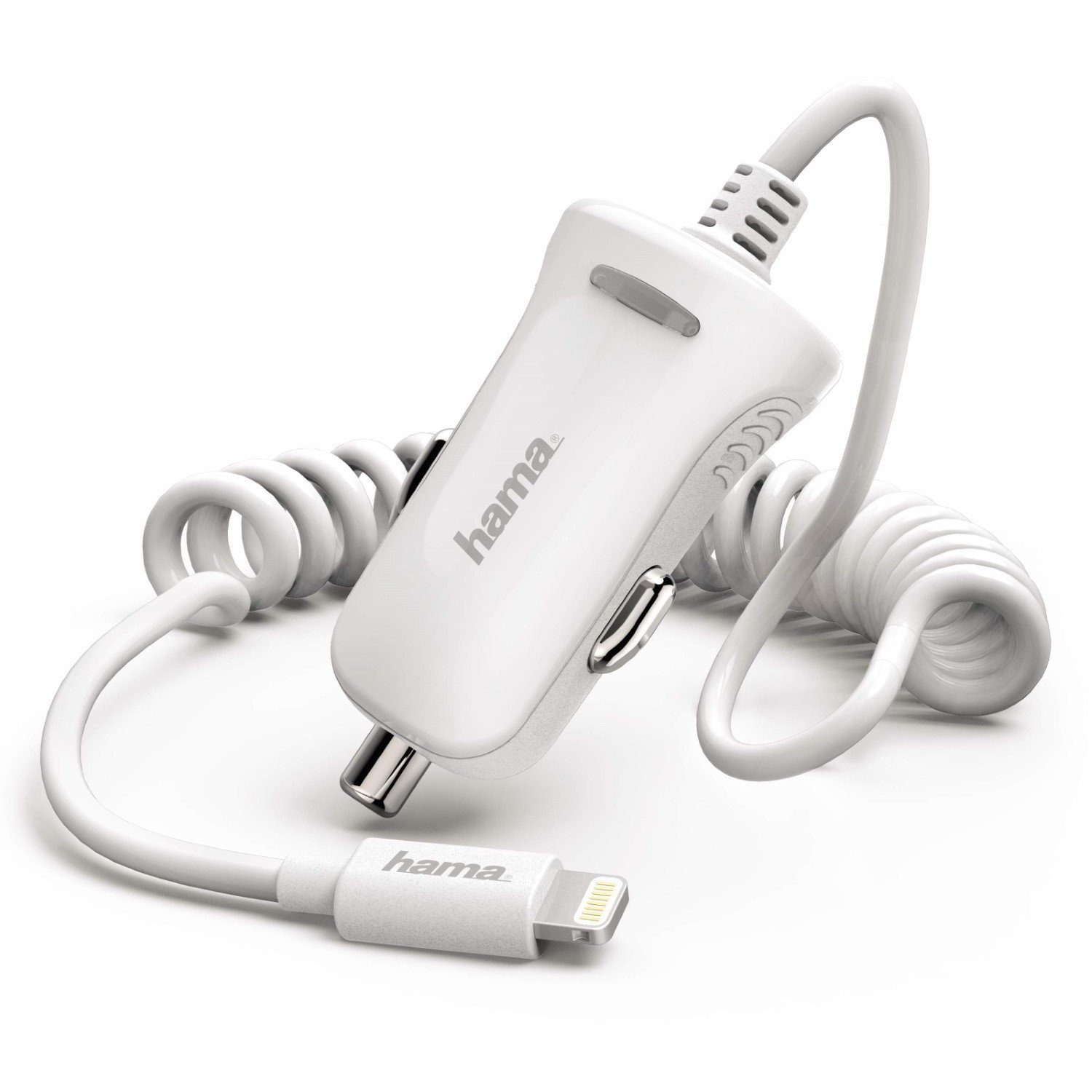 Hama KFZ Schnell-Ladekabel Lightning Spiral-Kabel Smartphone-Ladegerät (Lade-Adapter Ladegerät mit Schnellladung, für Apple iPhone iPod etc)