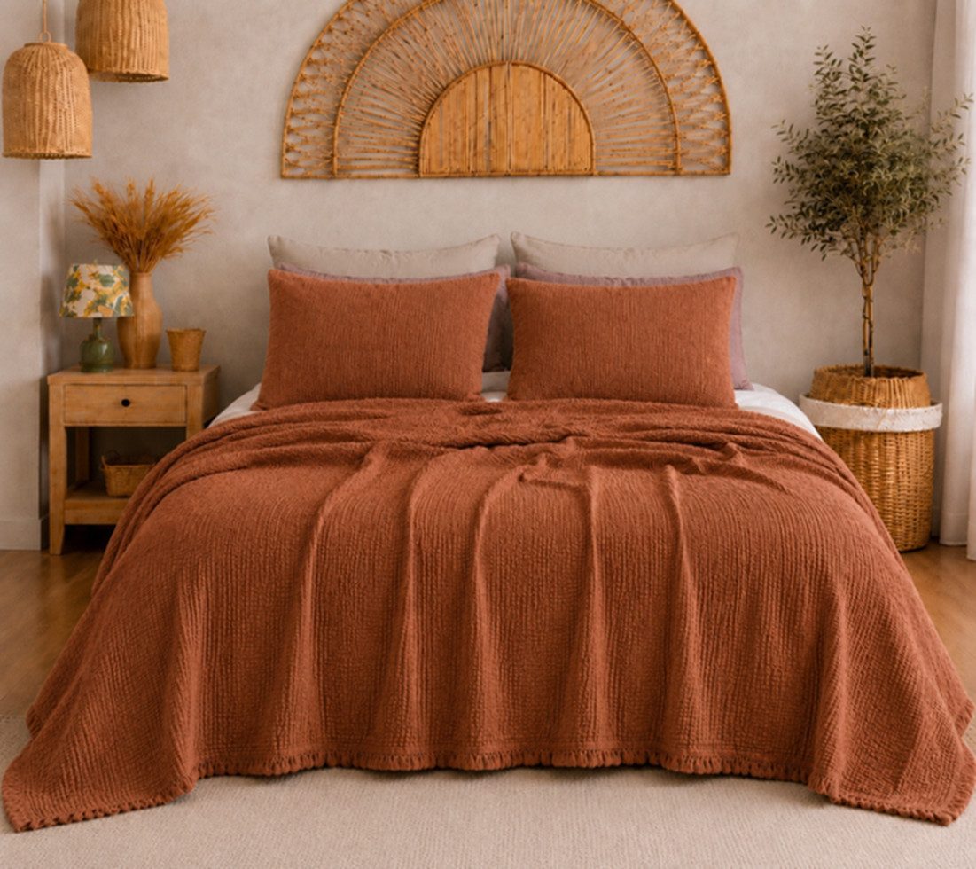 Wohndecke Musselin Wohndecken Classic aus Bio-Baumwolle, Sandiik, Made in Germany Stuttgart