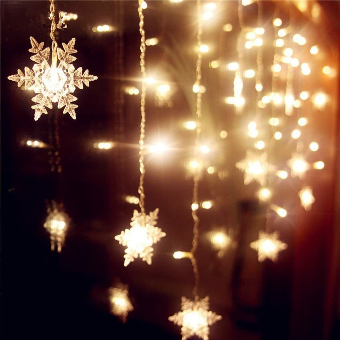 Schneeflockenlichter, LED-Weihnachtsvorhänge, LED DÖRÖY dekorative Dekolicht Lichter
