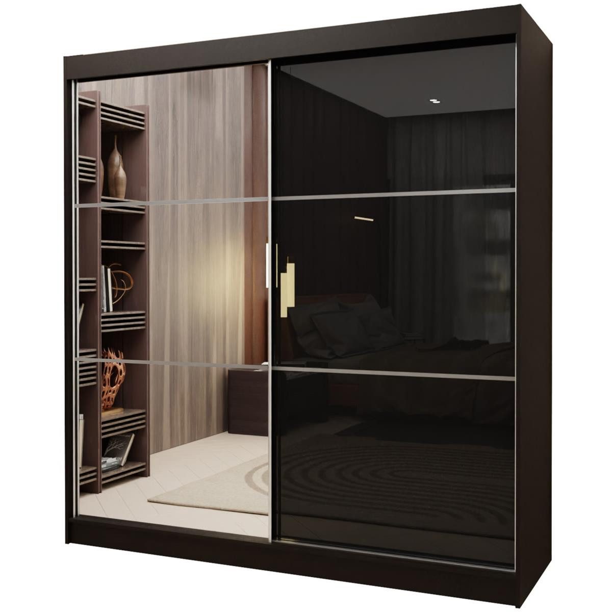 Compleo Schwebetürenschrank CINZIA, Schrank mit Lacobel günstig online kaufen