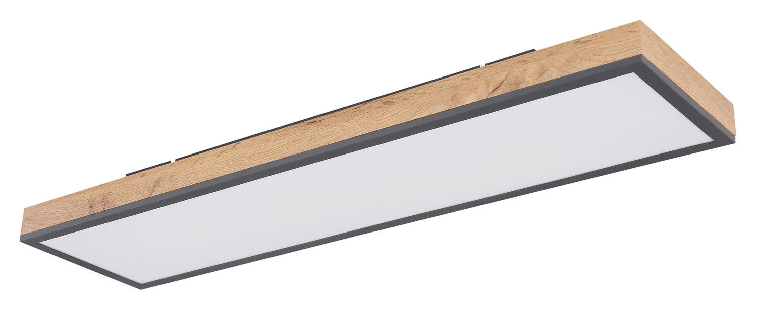 GLOBO LIGHTING LED Deckenleuchte DORO, 1-flammig, Braun, Graphitgrau, MDF, Metall, Anpassung der Farbtemperatur, Dimmfunktion, Memoryfunktion, LED fest integriert, Neutralweiß, Tageslichtweiß, Warmweiß