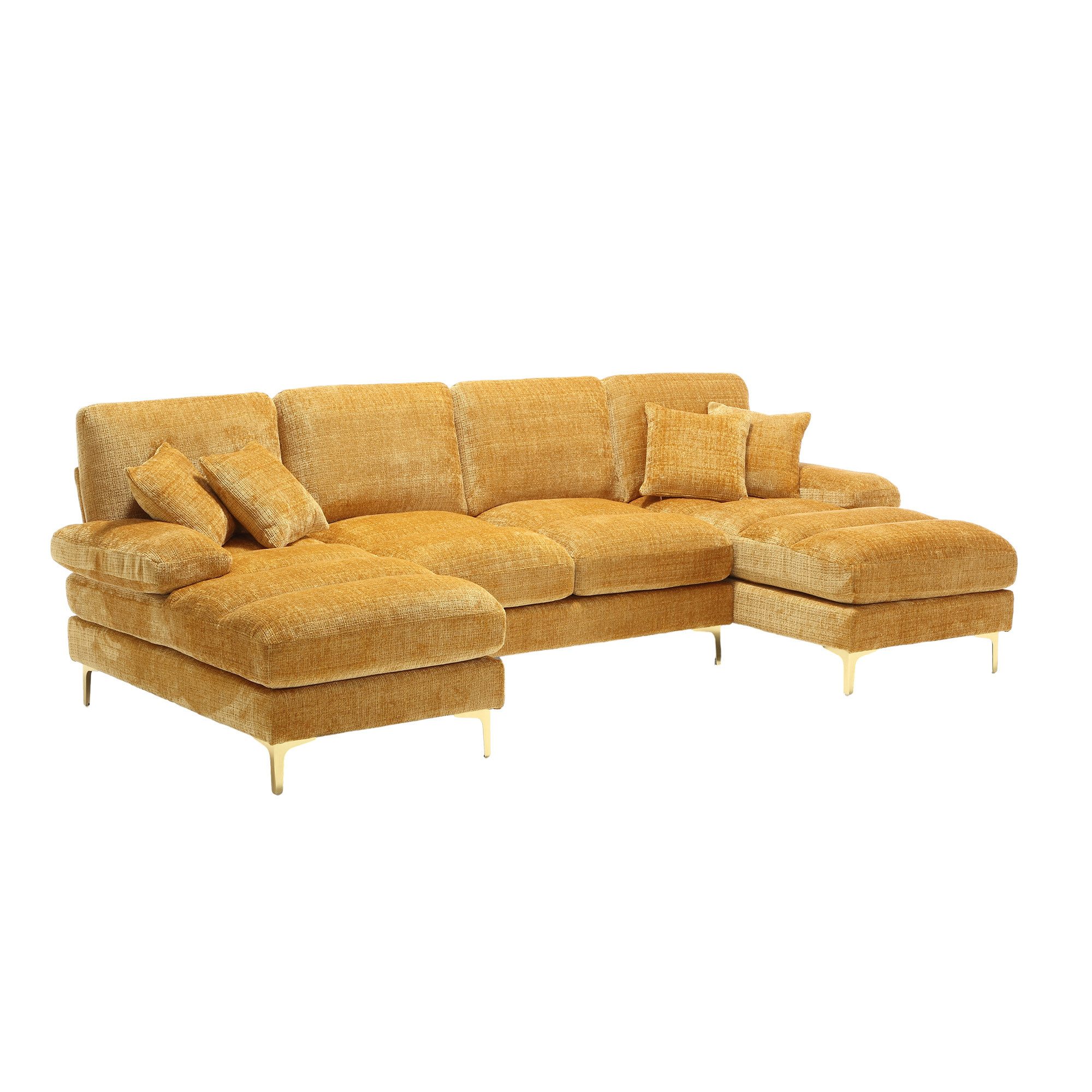 Odikalo Big-Sofa Chenille Sofa U-Form Lounge günstig online kaufen