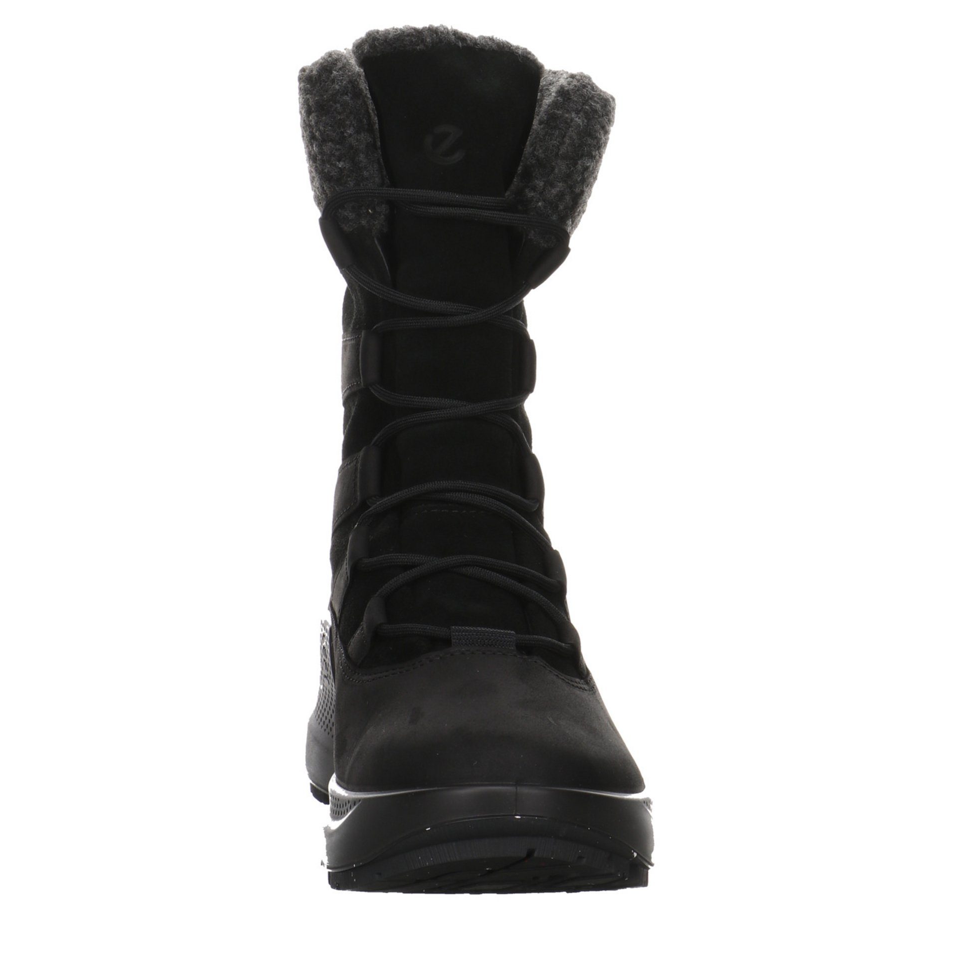 Ecco Damen Stiefel Schuhe Freizeit Leder-/Textilkombination BLACK/BLACK Solice Stiefel Elegant Boots