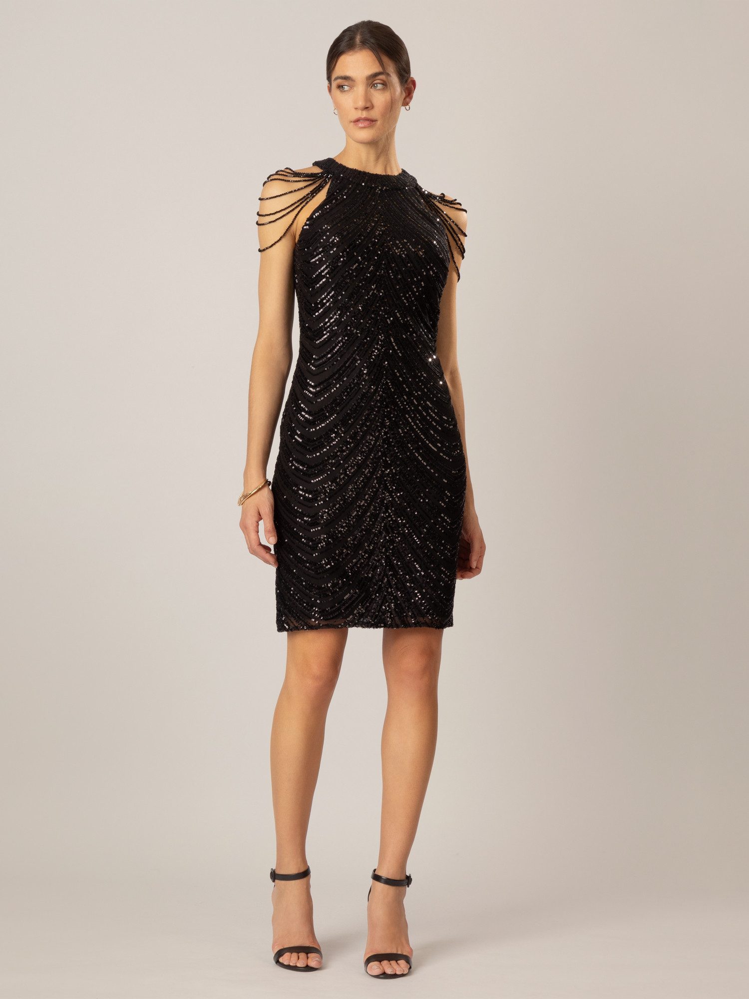 Apart Cocktailkleid allover mit Pailletten bestickt