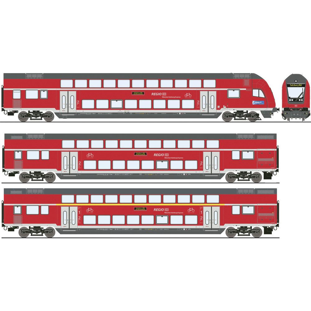 Roco Personenwagen Roco 6210144 H0 3er-Set Doppelstockwagen der DB AG