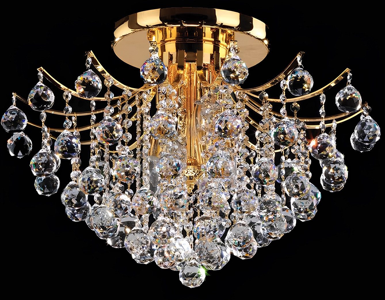 JVmoebel Kronleuchter Goldener Zierkronleuchter Deckenleuchter Luxus Lampe, günstig online kaufen