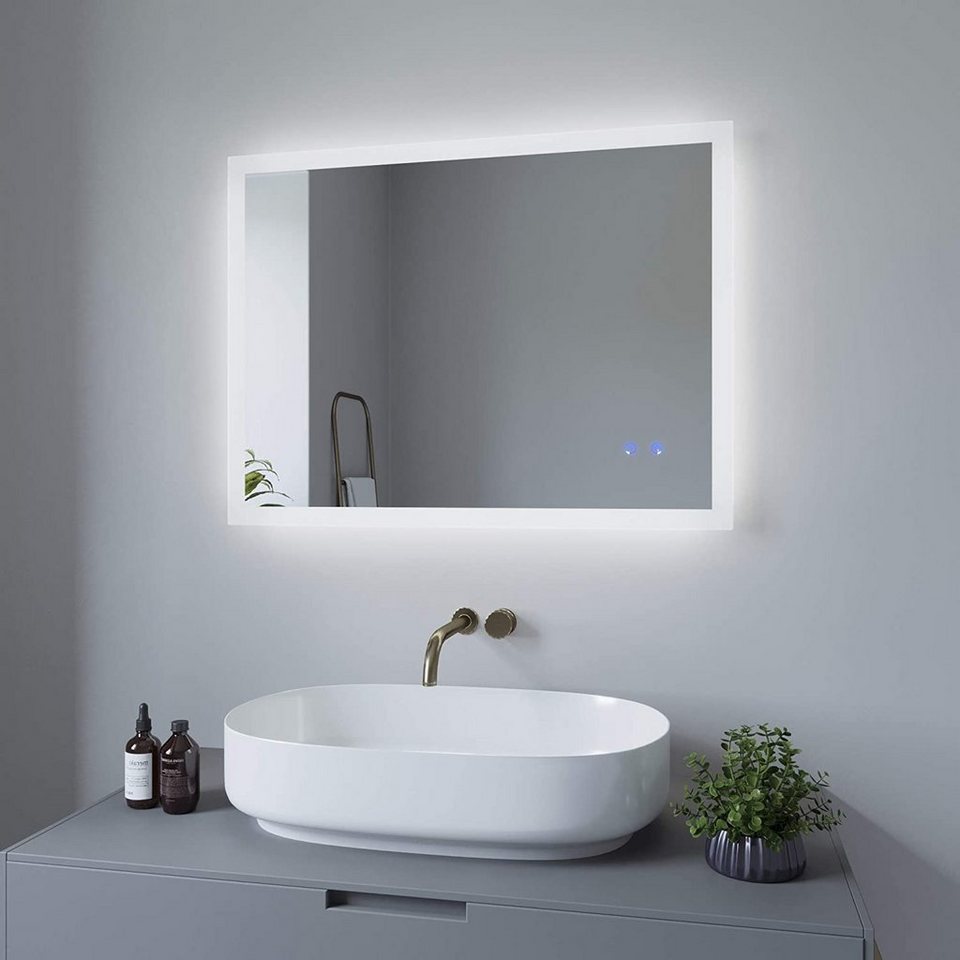 aqua batos badspiegel led badspiegel mit beleuchtung 80x60cm