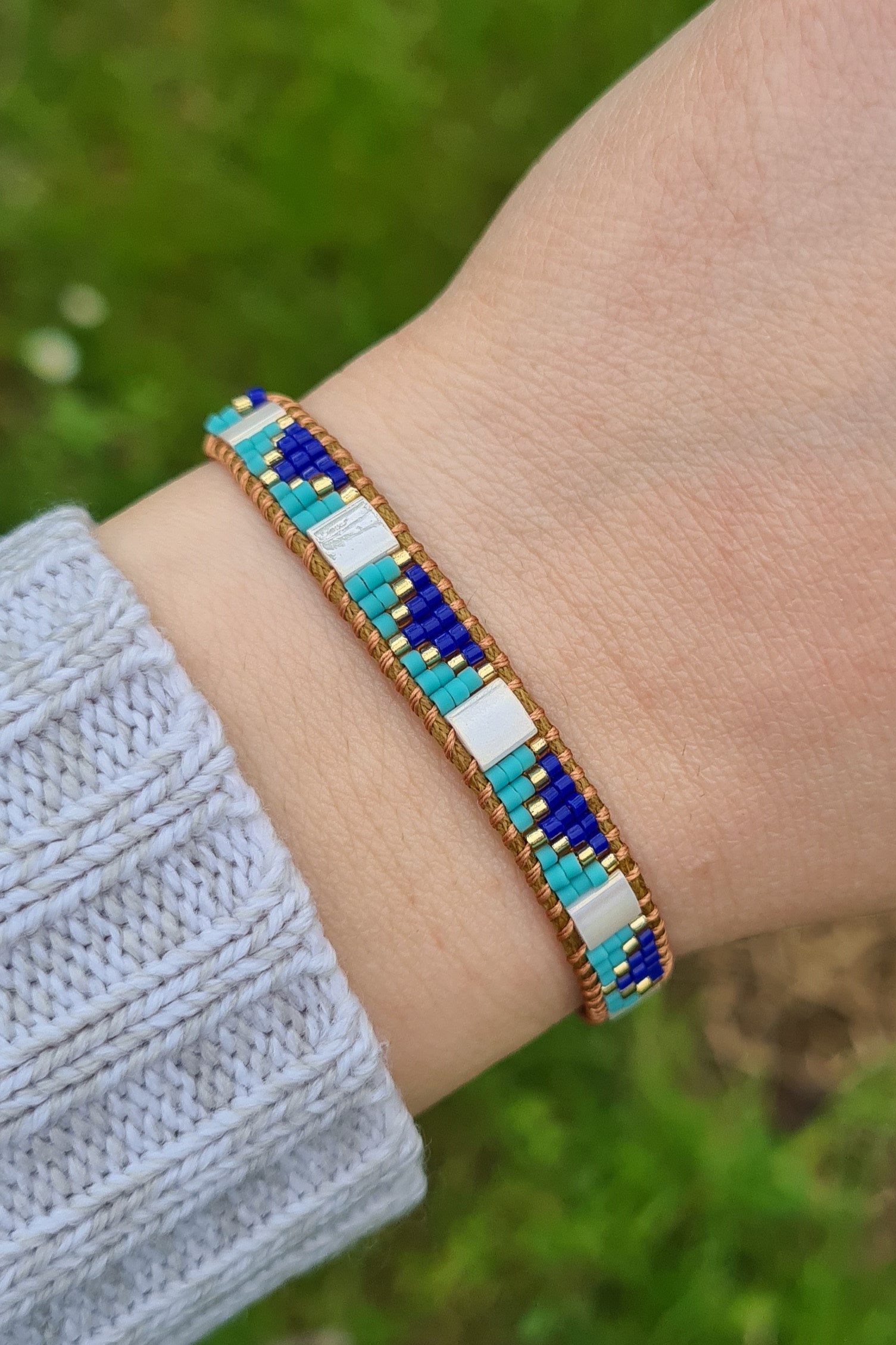 NAHLE Armband Geflochtenes Miyuki Perlenarmband Boho Surfer Armband (1-tlg., inkl. Schmuckbox), Festival Schmuck Boho Armband