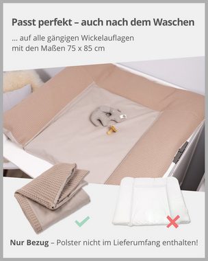 ULLENBOOM ® Wickelauflagenbezug Wickelauflagenbezug Sand/Beige, 75x85 cm, (Made in EU), Bezug mit Hotelverschluss, 100% Baumwolle