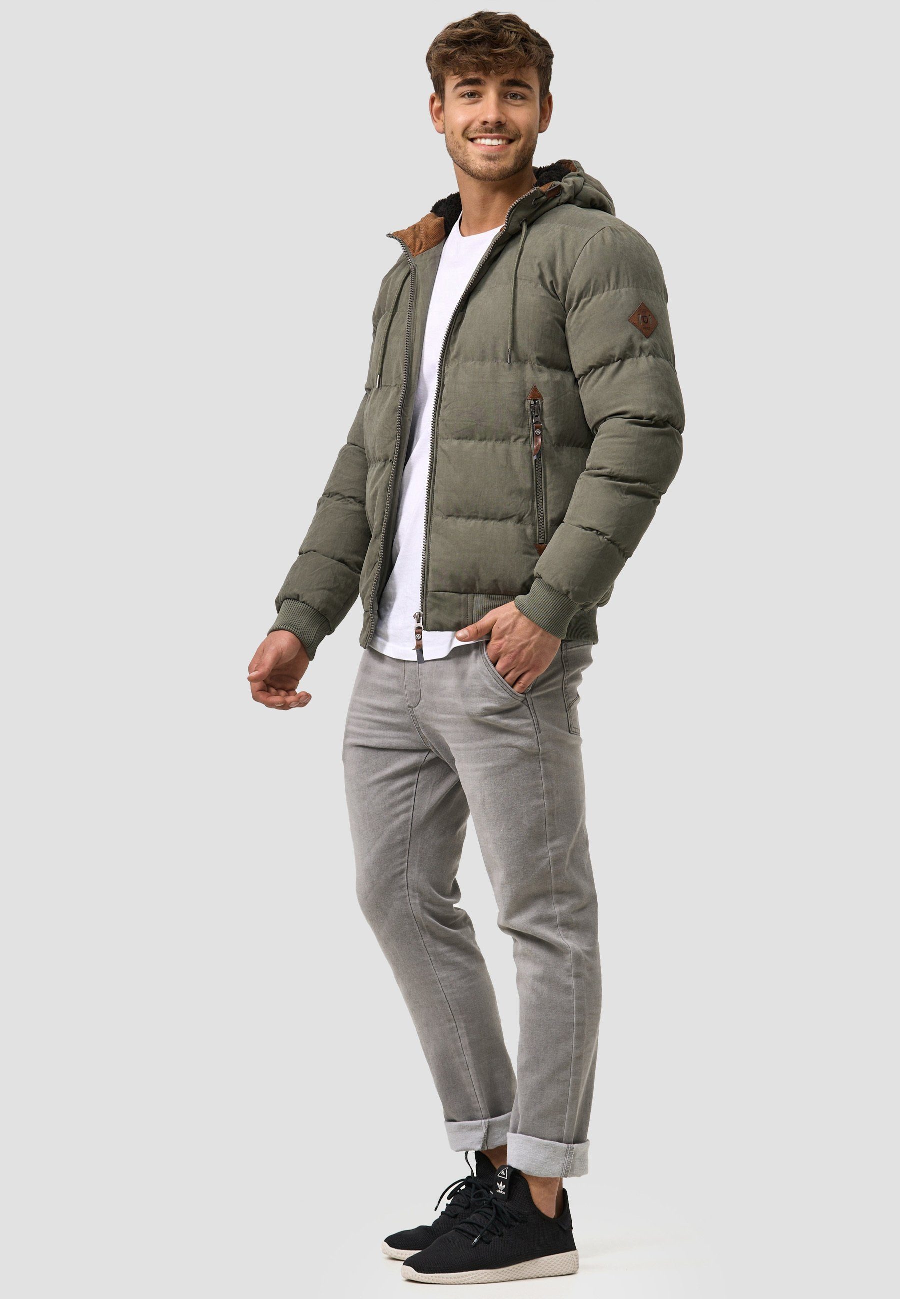 Indicode Winterjacke Herren Adeline Jacke Winter Herrenjacke mit Teddyfutter, gefütterte Kapuze