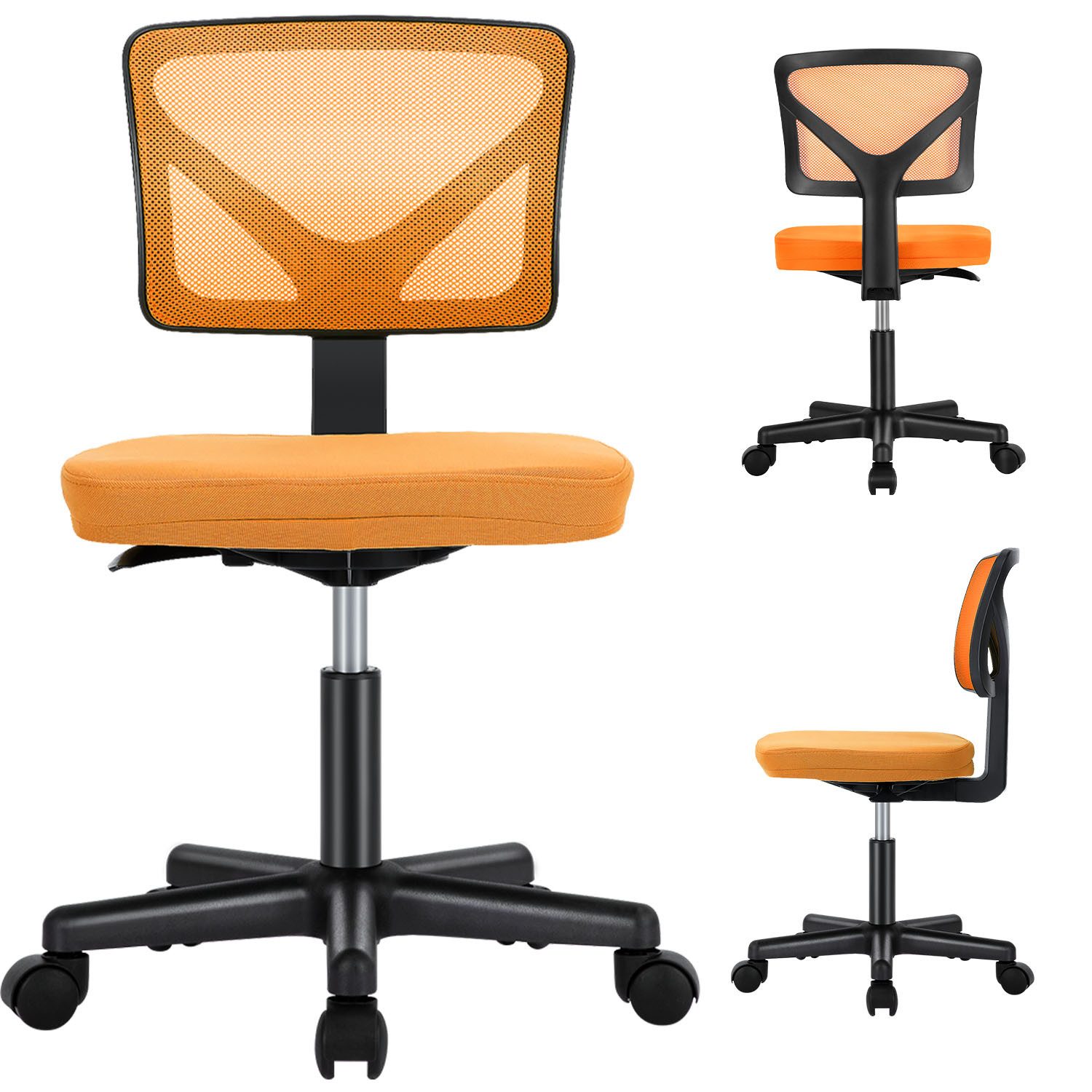 Drehstuhl Ergonomischer Bürostuhl aus Netzgewebe in Bonbonfarben ohne Armlehnen