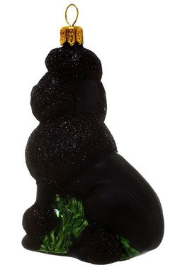 Hamburger Weihnachtskontor Christbaumschmuck Pudel schwarz, Dekohänger - mundgeblasen - handdekoriert