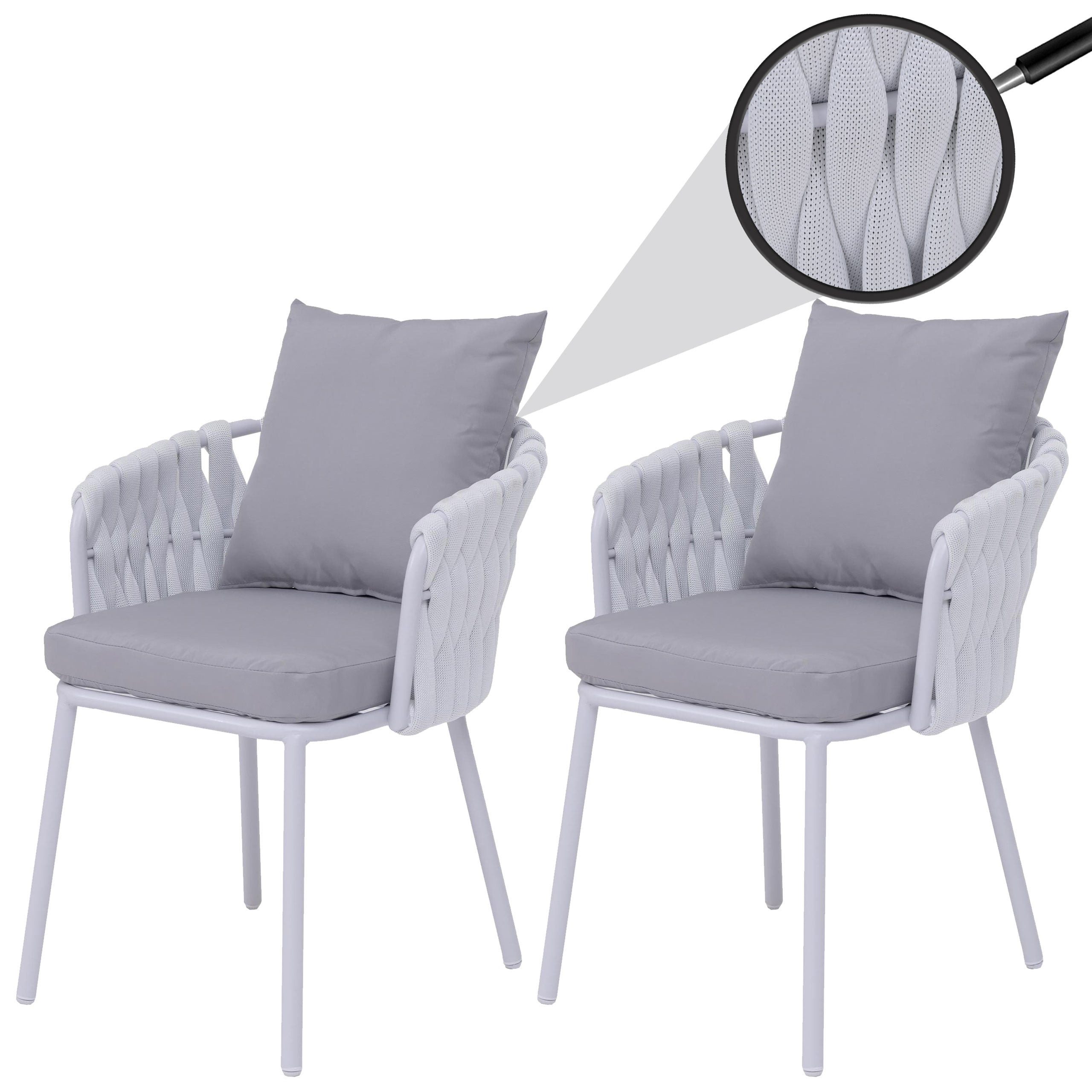 MCW Gartenstuhl MCW-P89 (Set), Hohe Stoffqualität 180 g/m², Bezug waschbar bei maximal 40°