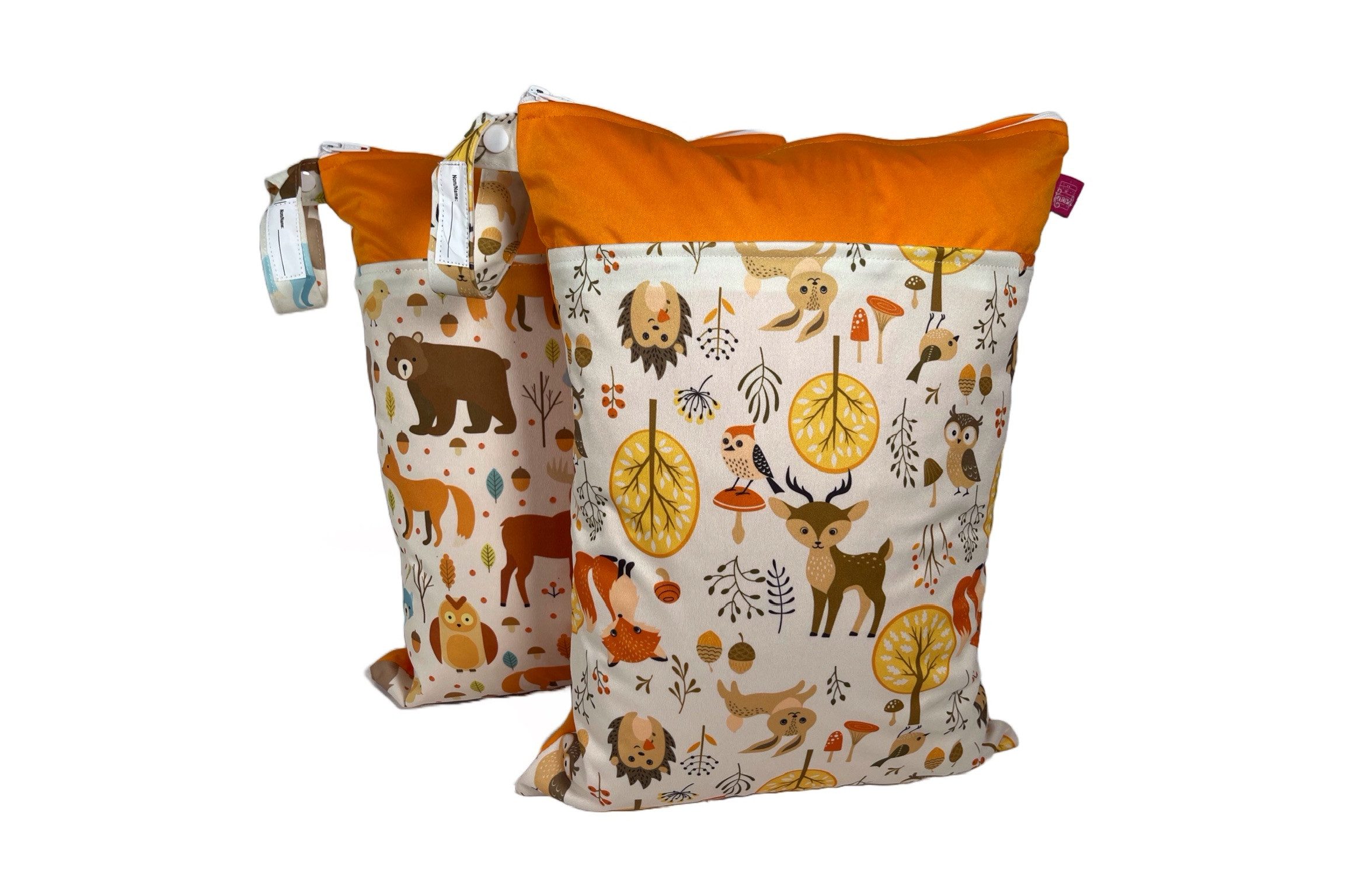 WeBaDa Windeltasche Wetbag Set Nasstaschen, Wäschebeutel - verschiedene Motive (Spar-Set, 2er-Set), waschbar, hygienisch, langlebig