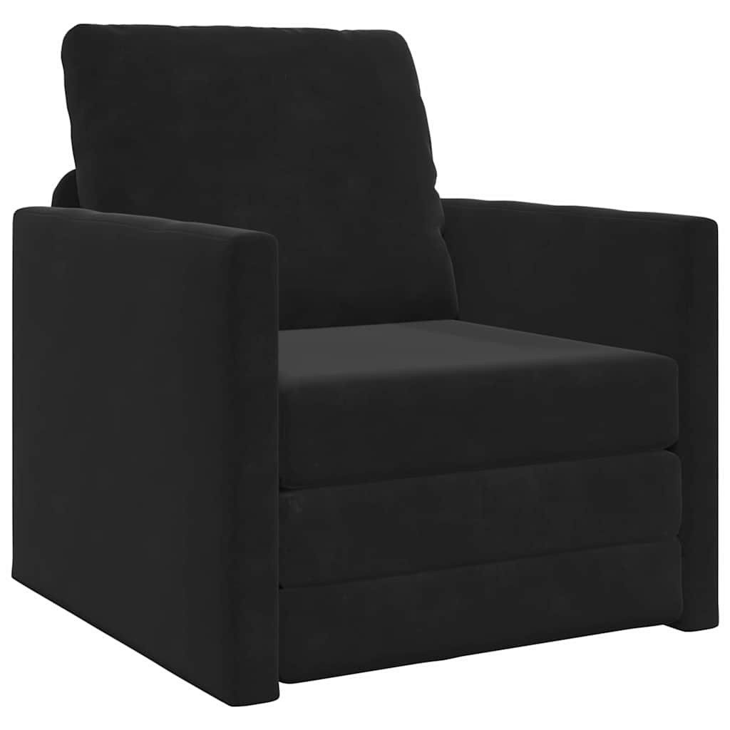 vidaXL Sofa Schlafsofa Schwarz 74 x 77 x 81 cm Samt, 1 Teile