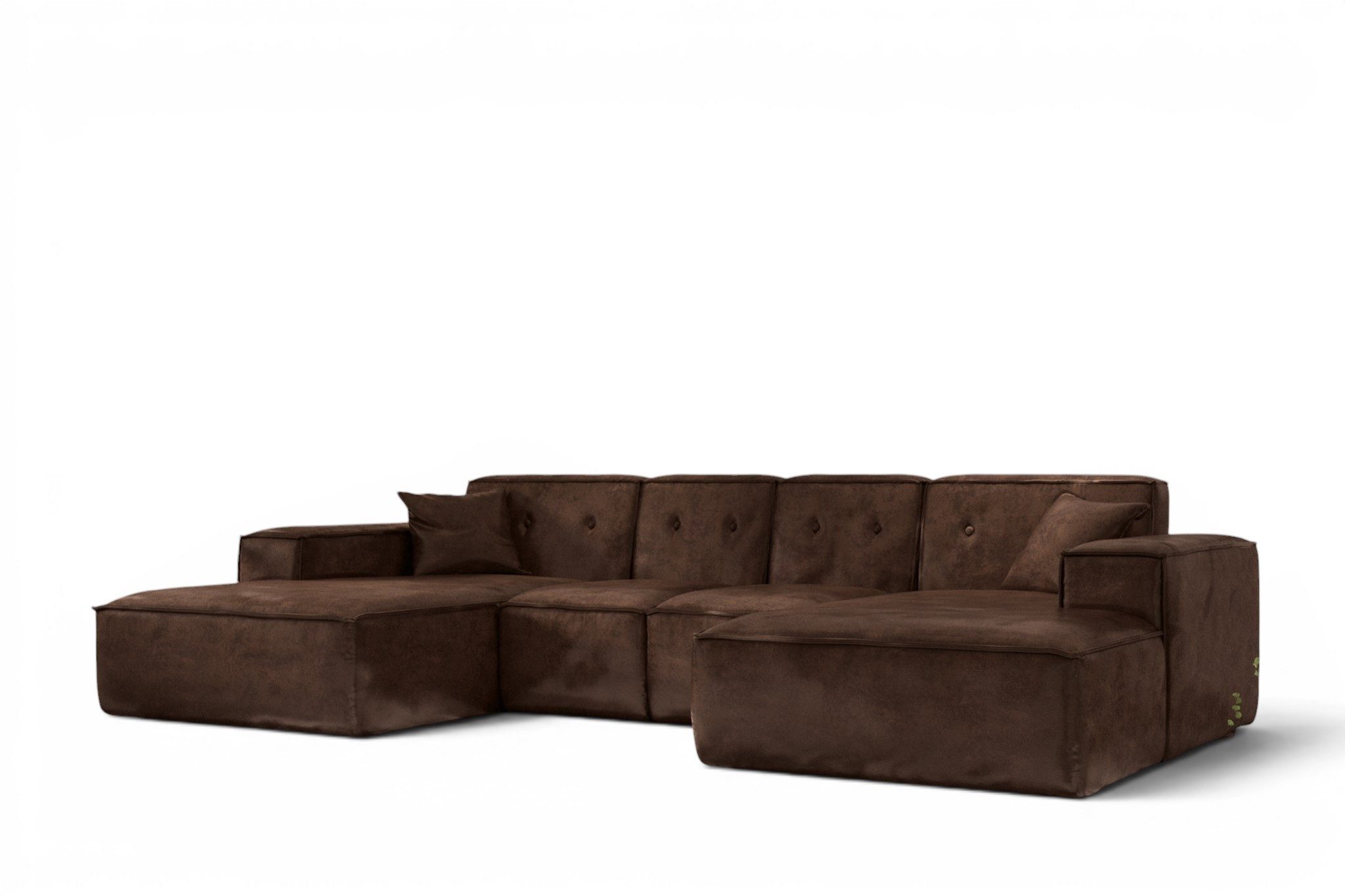 Fun Möbel Wohnlandschaft Sofa U-Form CESINA XS Vintage Look, inkl. 2 Zierkissen, Rundumbezug