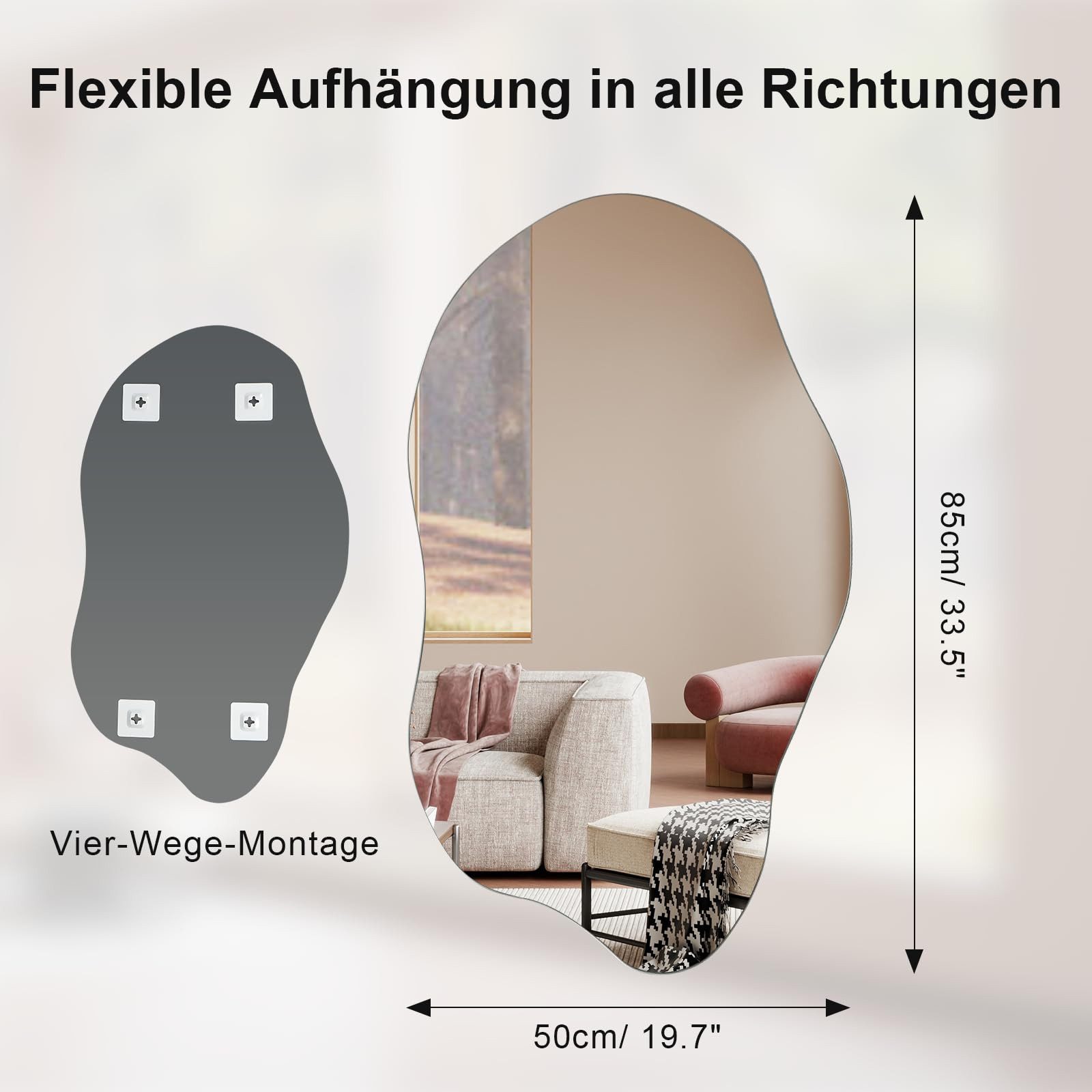 Youyijia Kosmetikspiegel Asymmetrischer Spiegel Dekorativ – günstig online kaufen