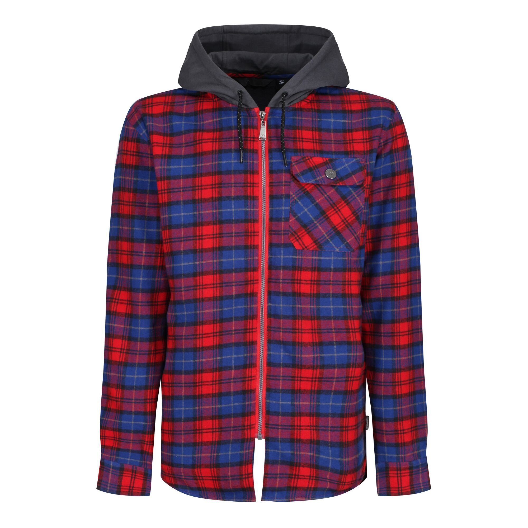 Hemdjacke Seige, Karierte Shirtjacke mit Kapuze