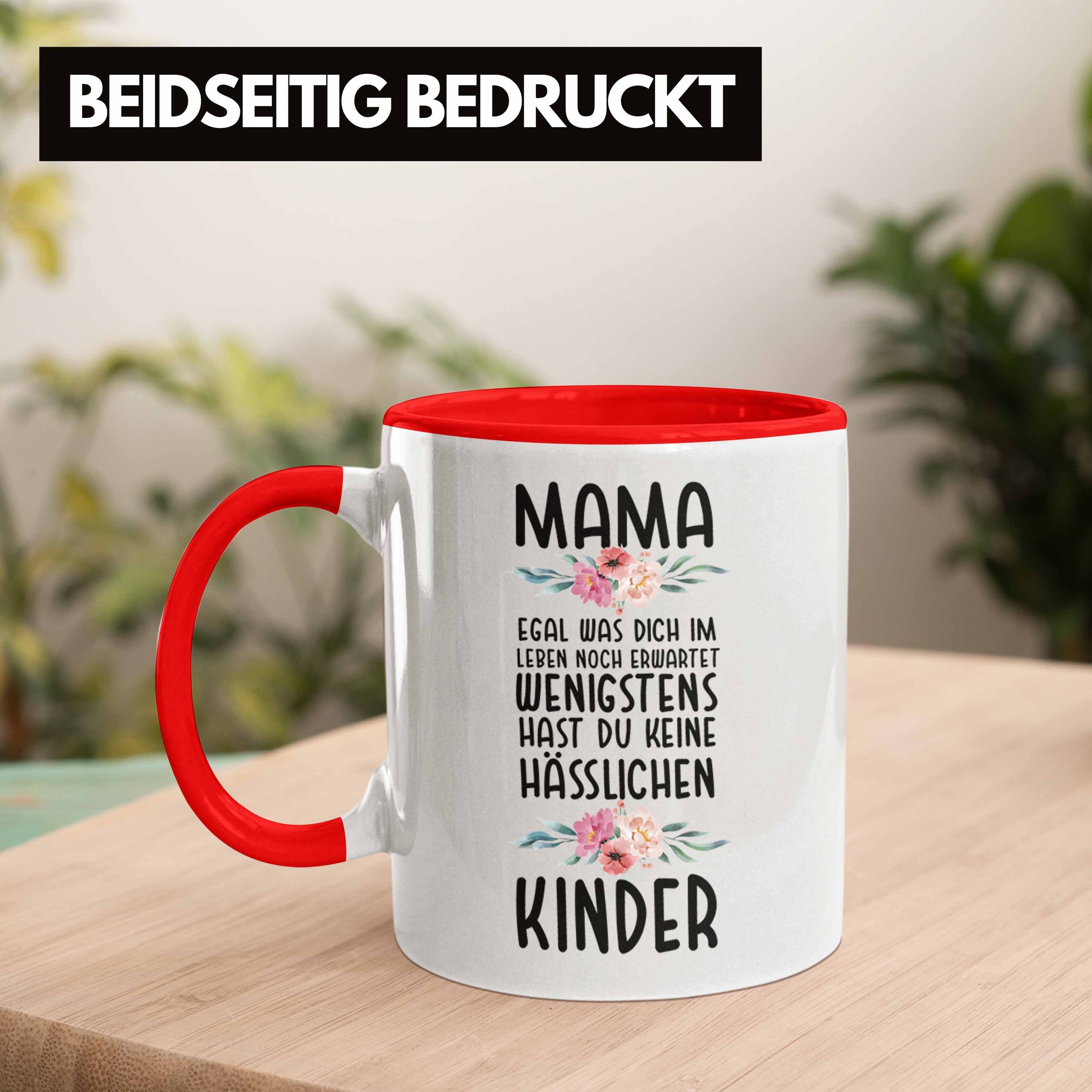 Rot Kinder Hässliche Mutter Tasse von Trendation Mami Geburtstag - Geschenk Tasse Muttertag Spruch Trendation Kinder Mama