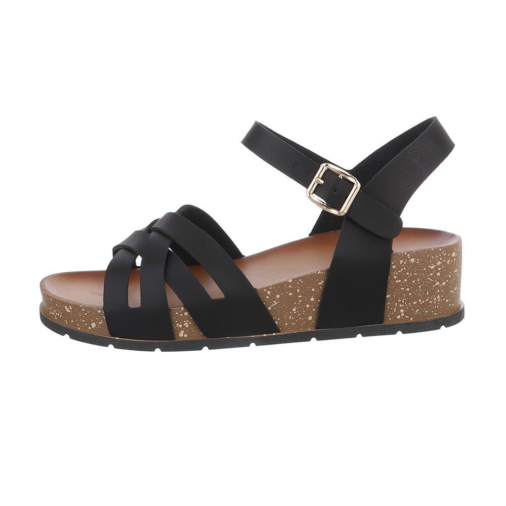 Ital-Design Damen Freizeit Riemchensandalette Keilabsatz/Wedge Keilsandalet günstig online kaufen