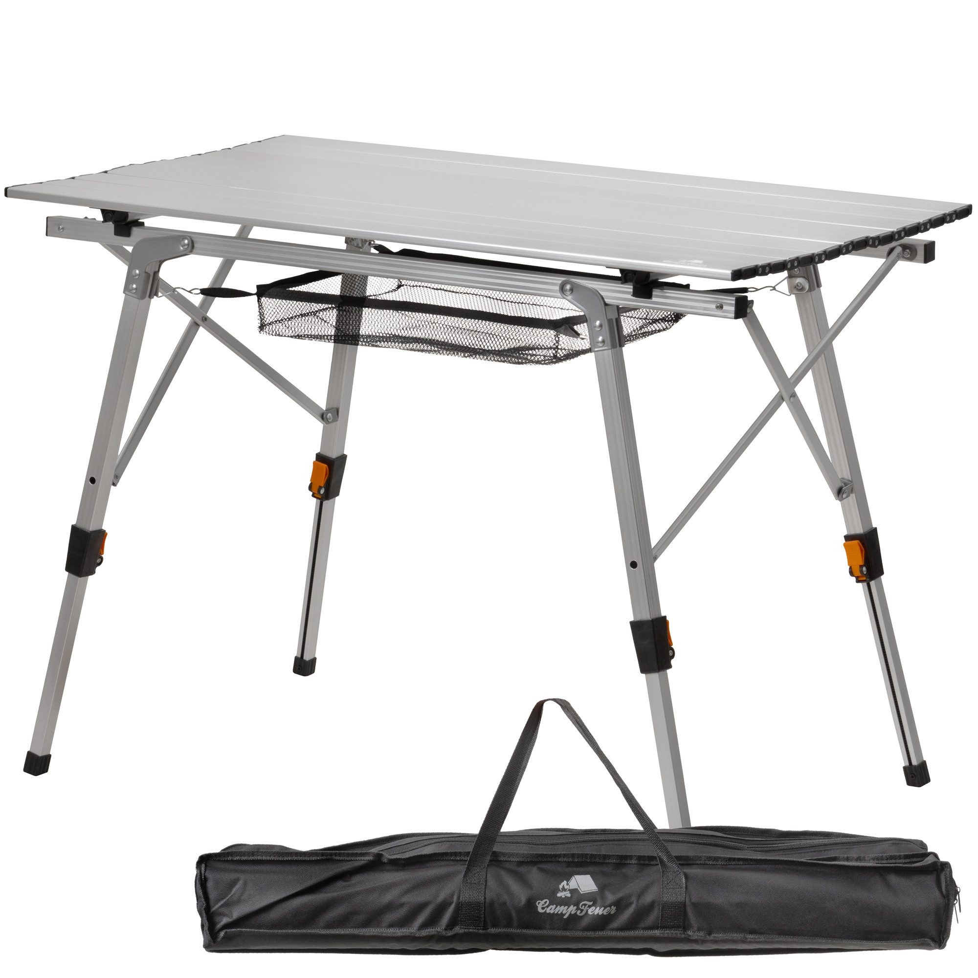 Campingtisch Gartentisch faltbar 90,5 x 51,5 cm, silber, Klapptisch mit Tragetasche