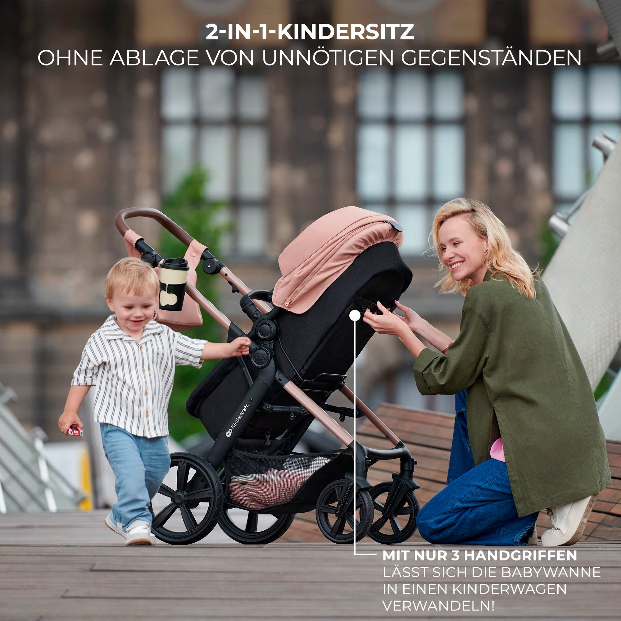 Kinderkraft Kombi-Kinderwagen MOOV 2 Air 3IN1, (Set), mit Luftreifen