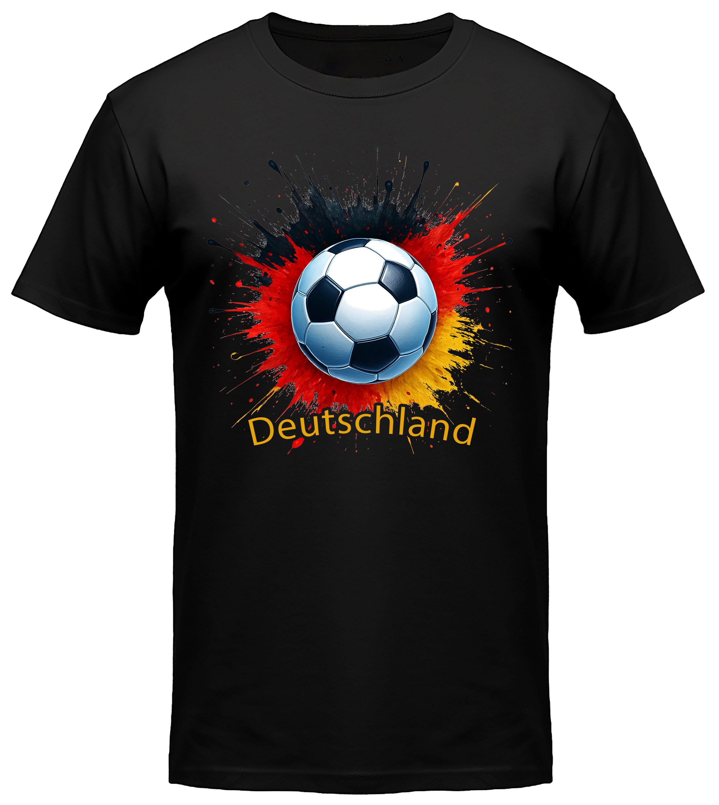 MyDesign24 T-Shirt Fussball Shirt - WM T-Shirt schwarz Herren und Damen Fussball kurzarm Deutschland Fan-Shirt i674