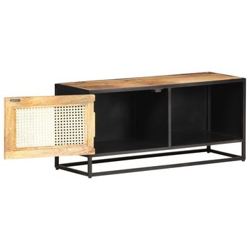 vidaXL TV-Schrank TV-Schrank 90x30x40 cm Raues Mangoholz und Wiener Geflecht