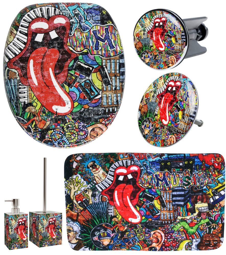 Sanilo Badaccessoire-Set Graffiti, Komplett-Set, 6 tlg.