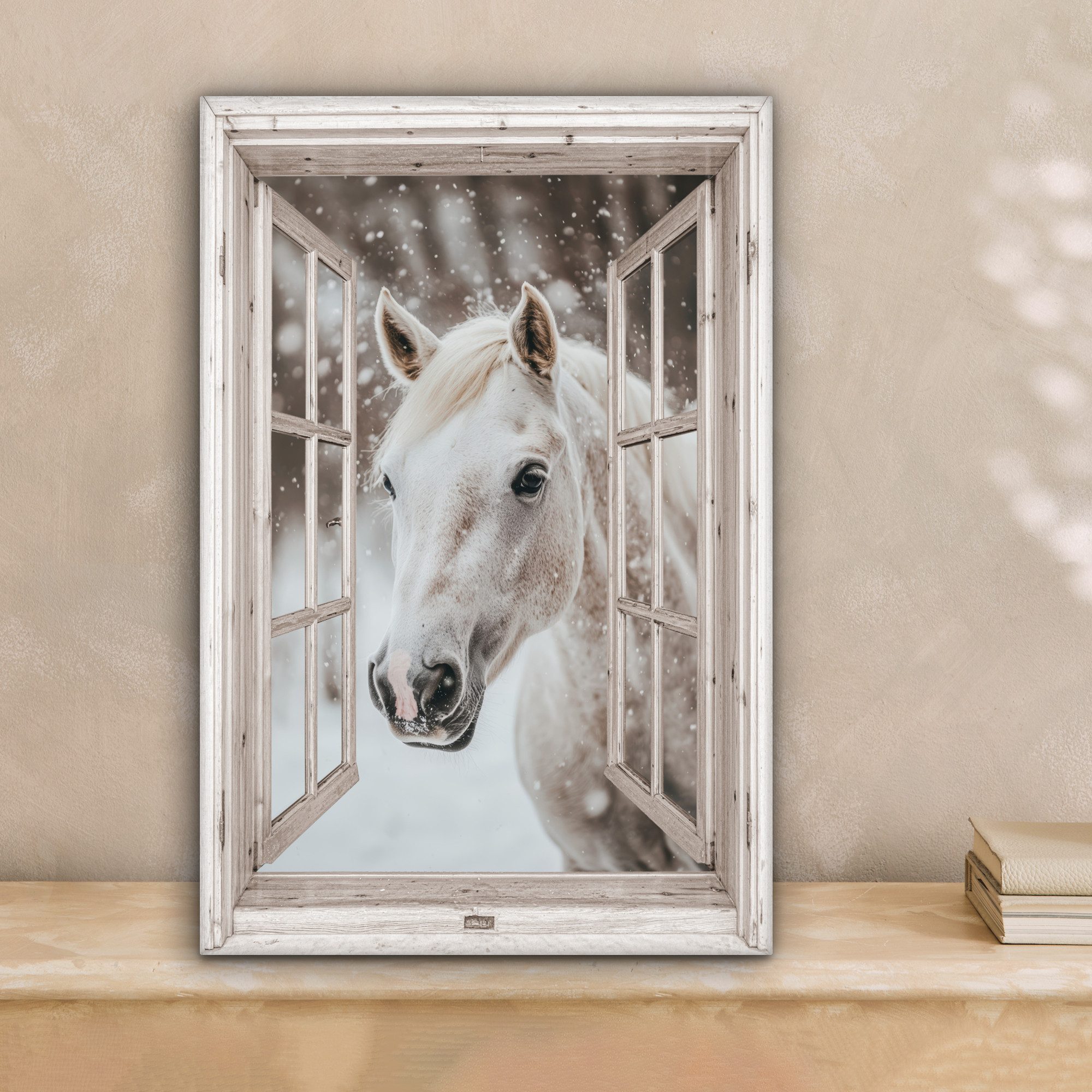 OneMillionCanvasses® Leinwandbild Pferd - Weiß - günstig online kaufen