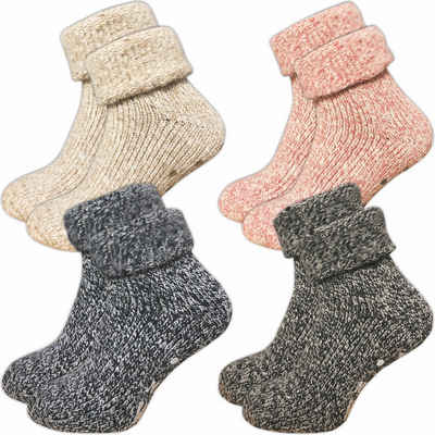 GAWILO ABS-Socken für Damen - Rutschfeste Hausschuhsocken - extra weich & mit Noppen (1 Paar) kuschelige & warme Wolle hilft gegen kalte Füße