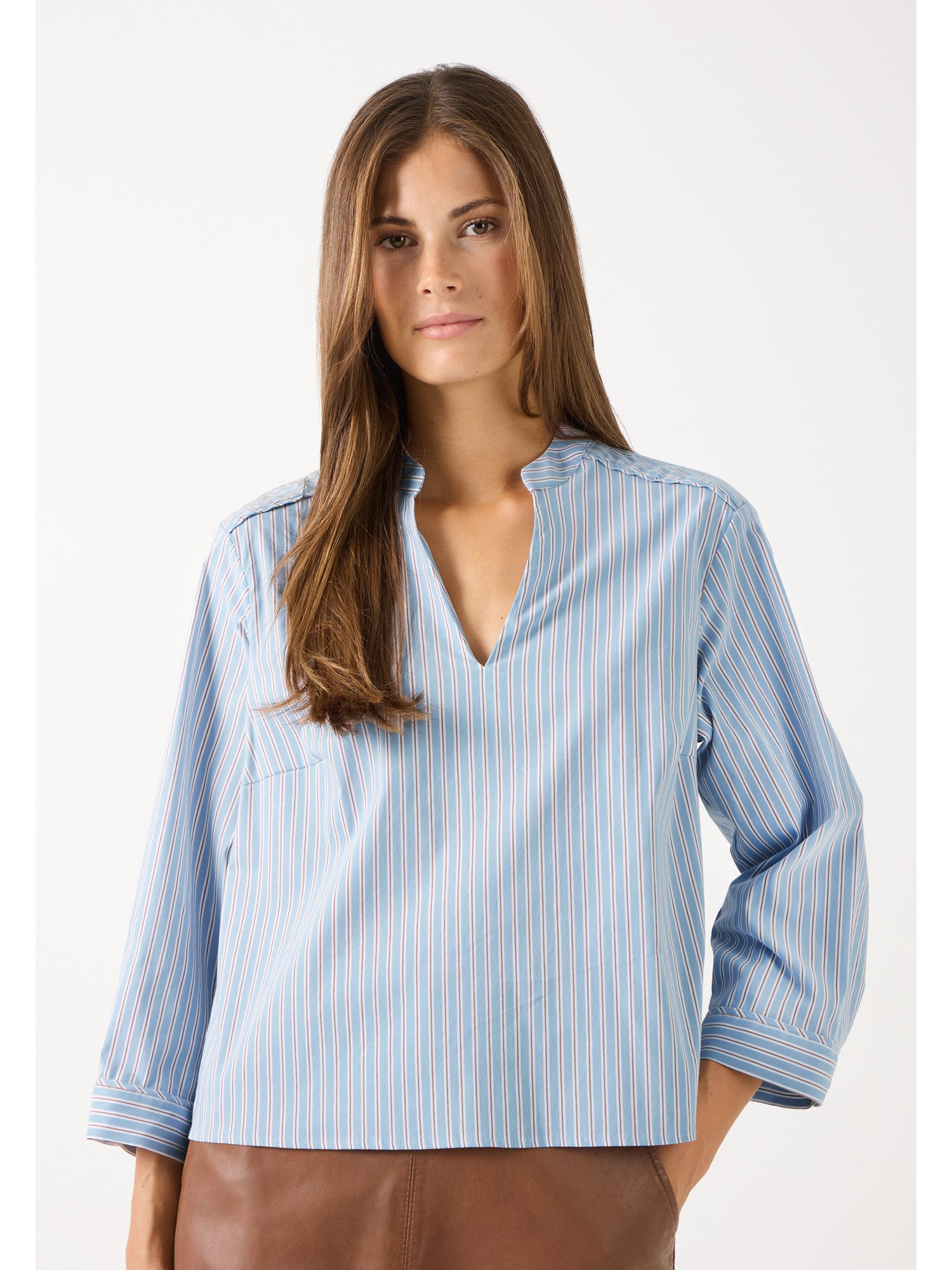 MORE&MORE Klassische Bluse lockere 3/4 Arm Streifenbluse