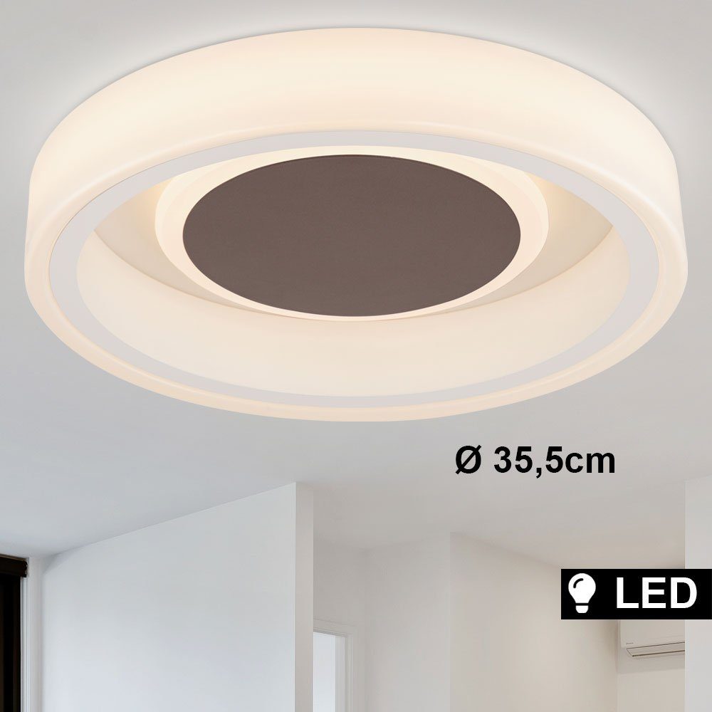 etc-shop LED Deckenleuchte, LED-Leuchtmittel fest verbaut, Warmweiß, LED Deckenlampe rund Metall Deckenleuchte | Deckenlampen