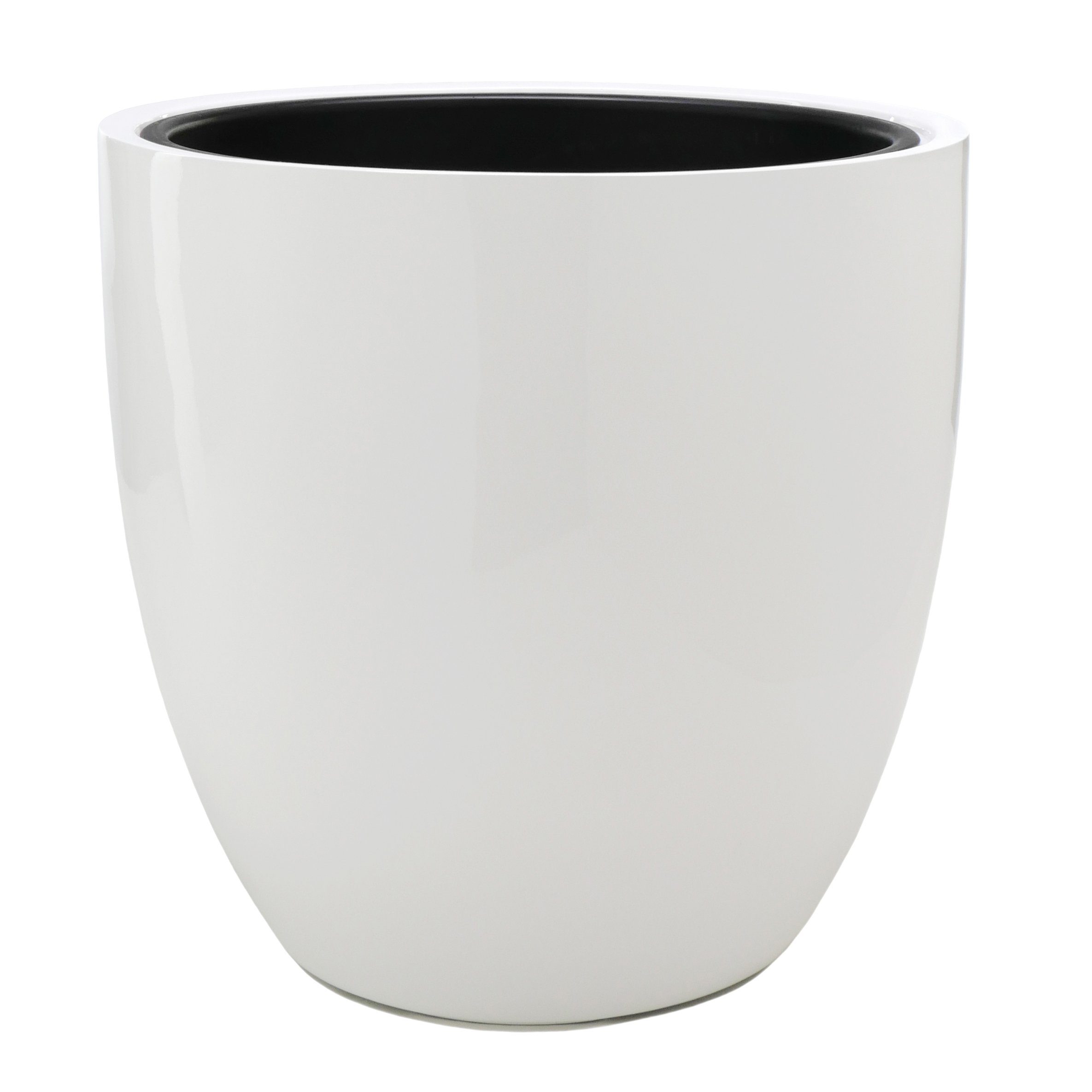 Flingora Pflanzkübel Faye, mit Einsatz - Fiberglas - Indoor & Outdoor - Weiß - Ø 50 cm