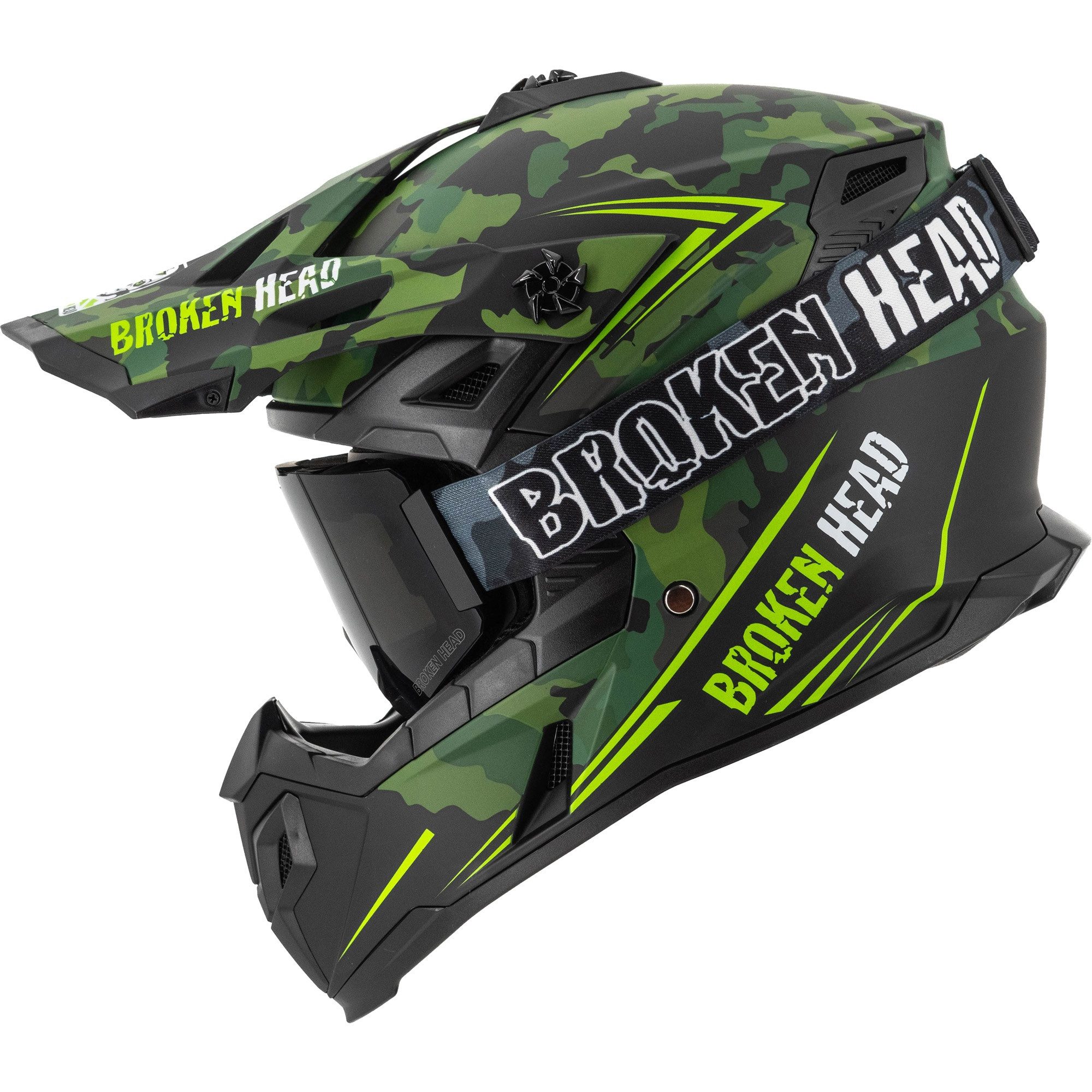 Motocrosshelm Squadron Rebelution Grün + MX-Brille Schwarz