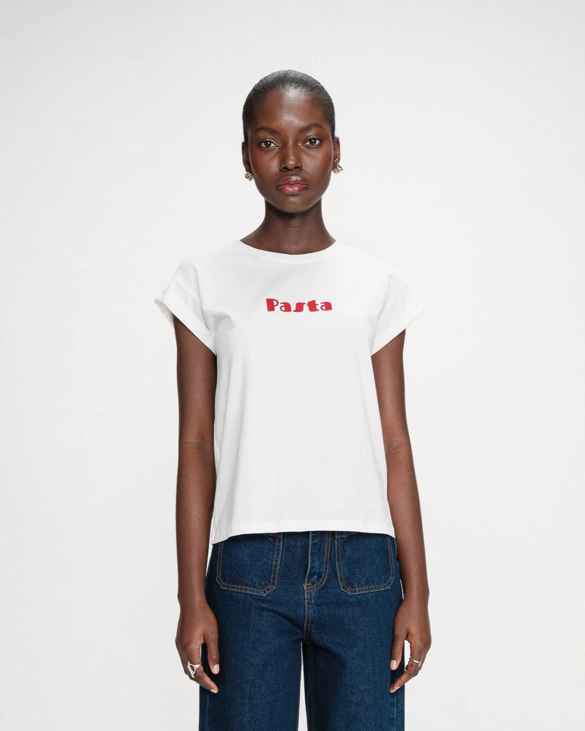 Grace & Mila Kurzarmshirt SHIRT A MESSAGE EN VELOURS VICO - T-Shirt - Damenshirt