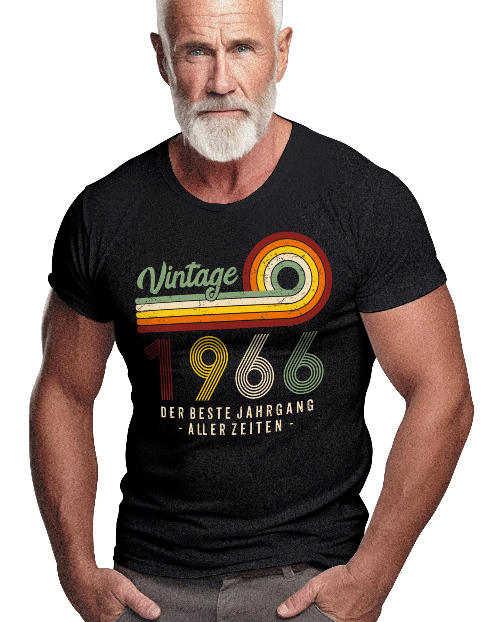 LOBO NEGRO® T-Shirt zum 60. Geburtstag: Vintage Jahrgang 1966 Limited Editi günstig online kaufen