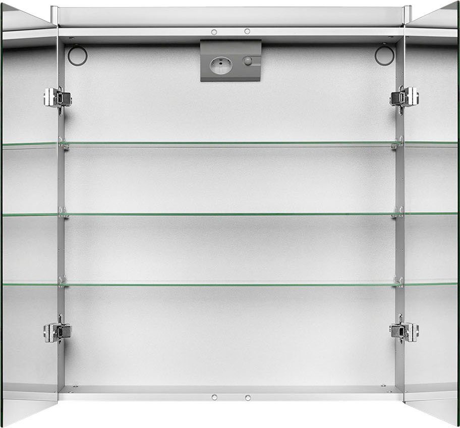 jokey Spiegelschrank Dekor Alu LED 65,4 x 72 x 15,3 cm
